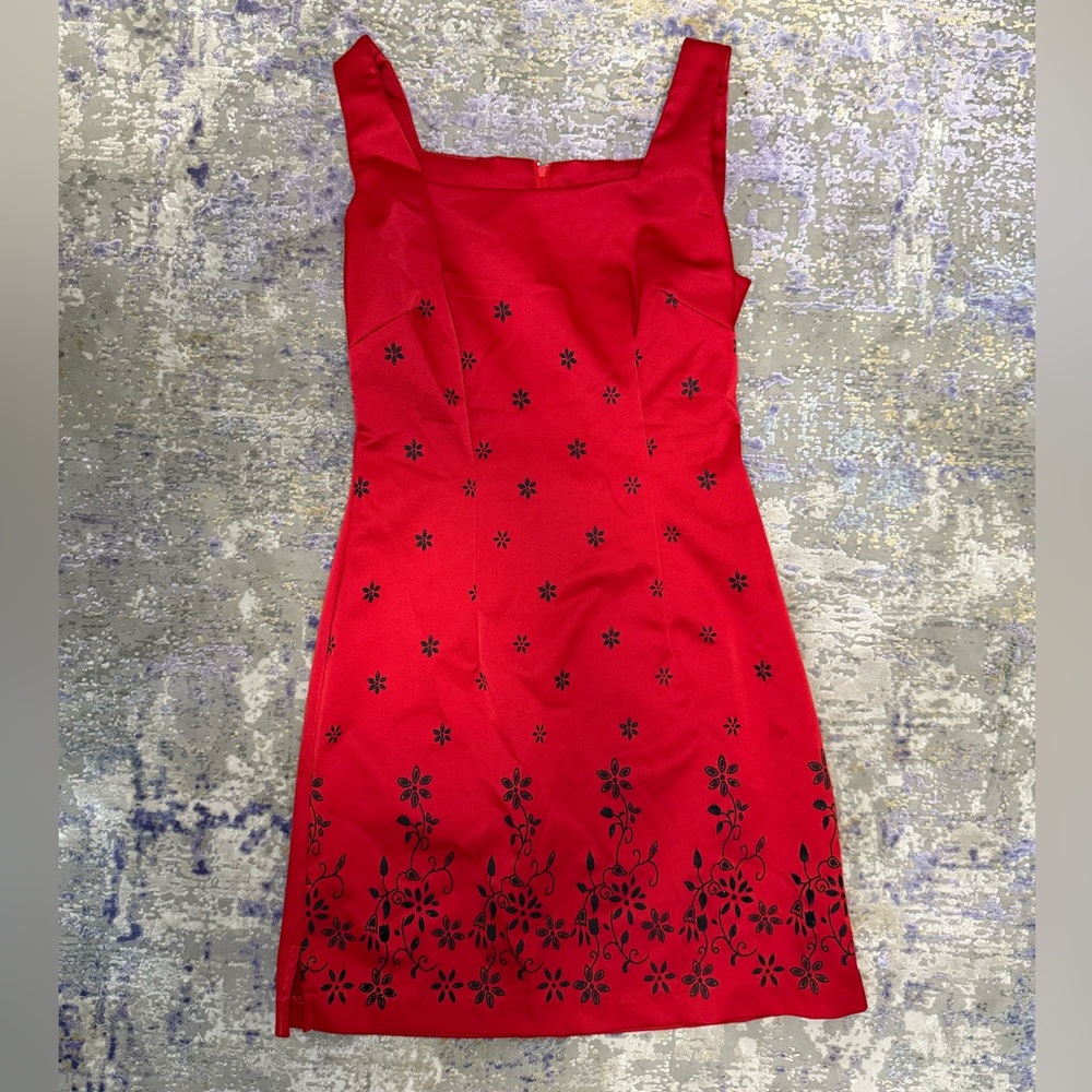 Vintage Y2K Red satin formal mini dress